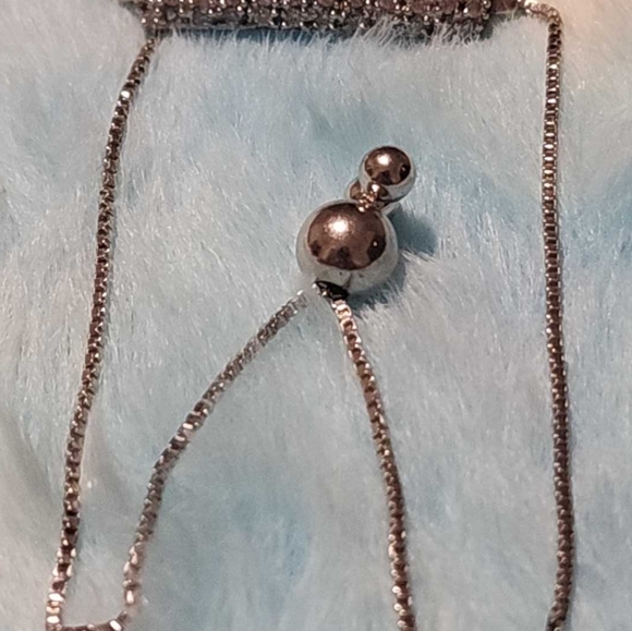 CZ sterling silver slide bar bracelet - Picture 4 of 7